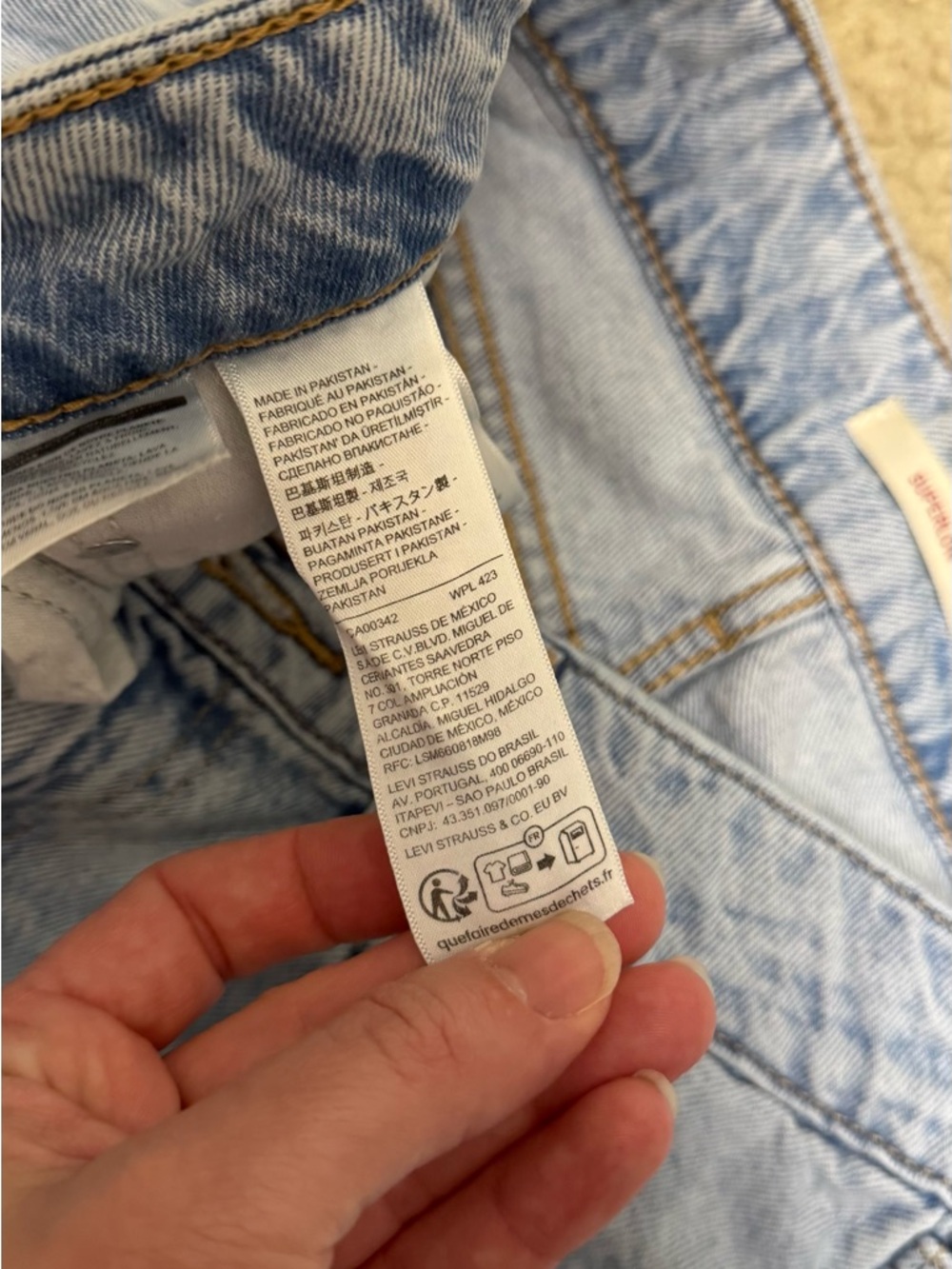 Levi's Superlow Light Blue Wide Leg Jeans - Picture 5 of 6
